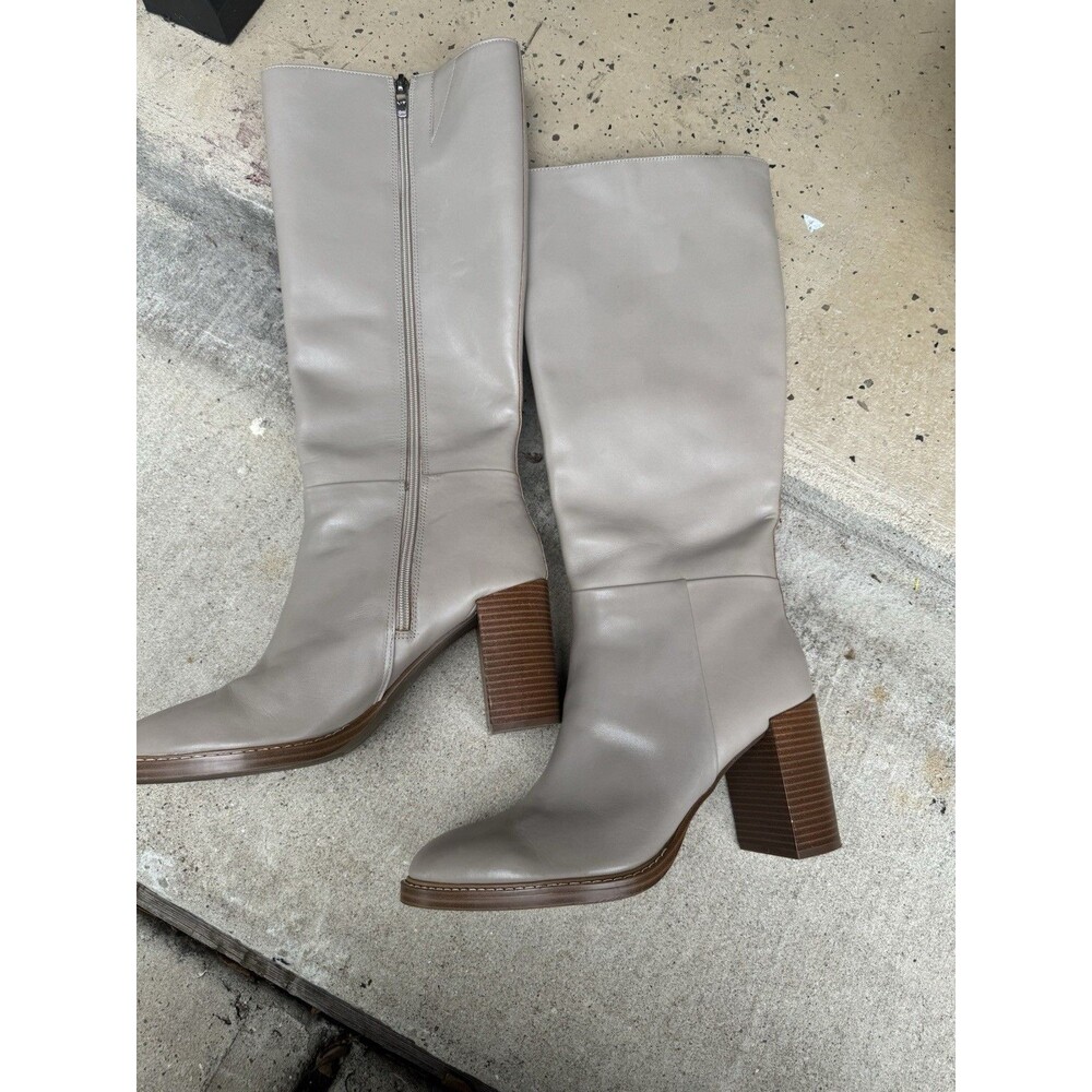 Women's Gabey Wide Calf Almond Toe Block Heel Dress Boots - US 10M